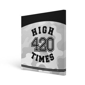 Холст квадратный с принтом High Times 420 Camo в Новосибирске, 100% ПВХ |  | Тематика изображения на принте: camouflage | камо | камуфляж
