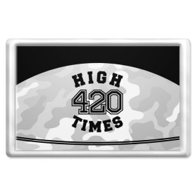 Магнит 45*70 с принтом High Times 420 Camo в Новосибирске, Пластик | Размер: 78*52 мм; Размер печати: 70*45 | Тематика изображения на принте: camouflage | камо | камуфляж