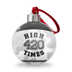 Ёлочный шар с принтом High Times 420 Camo в Новосибирске, Пластик | Диаметр: 77 мм | Тематика изображения на принте: camouflage | камо | камуфляж