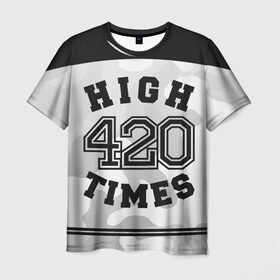 Мужская футболка 3D с принтом High Times 420 Camo в Новосибирске, 100% полиэфир | прямой крой, круглый вырез горловины, длина до линии бедер | Тематика изображения на принте: camouflage | камо | камуфляж