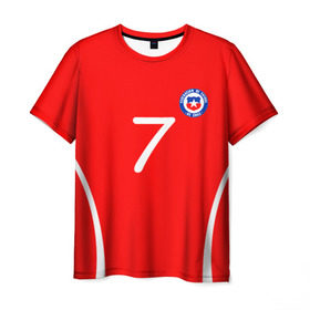 Мужская футболка 3D с принтом Chile в Новосибирске, 100% полиэфир | прямой крой, круглый вырез горловины, длина до линии бедер | alexis | chile | санчес алексис | сборная чили | футбол
