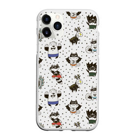 Чехол для iPhone 11 Pro Max матовый с принтом Лесные супергерои в Новосибирске, Силикон |  | енот | лес | лис | лось | медведь | паттерн | сова