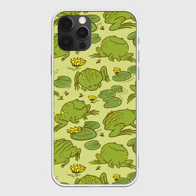 Чехол для iPhone 12 Pro Max с принтом Лягухи в Новосибирске, Силикон |  | болото | жабы | квакухи | кувшинки | лягушки | паттерн