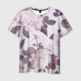 Мужская футболка 3D с принтом Розы в Новосибирске, 100% полиэфир | прямой крой, круглый вырез горловины, длина до линии бедер | flower | rose | лепестки | розы | сад | цветок | цветы
