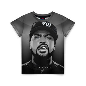 Детская футболка 3D с принтом Ice Cube 2 в Новосибирске, 100% гипоаллергенный полиэфир | прямой крой, круглый вырез горловины, длина до линии бедер, чуть спущенное плечо, ткань немного тянется | ice cube | oshea jackson | rap | айс кьюб | гангста рэп | о’ши дже́ксон | рэп