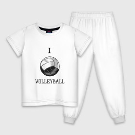 Детская пижама хлопок с принтом My volleyball в Новосибирске, 100% хлопок |  брюки и футболка прямого кроя, без карманов, на брюках мягкая резинка на поясе и по низу штанин
 | ball | beach | game | gamer | i | love | player | volleybal | волейбол | волейболист | игра | игрок | пляжник | спорт | спортсмен