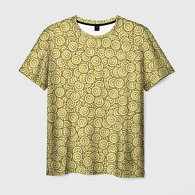 Мужская футболка 3D с принтом Биткоины в Новосибирске, 100% полиэфир | прямой крой, круглый вырез горловины, длина до линии бедер | bitcoin | деньги | золото | криптовалюта | майнер | майнинг | монеты | паттрен | спинер | текстура