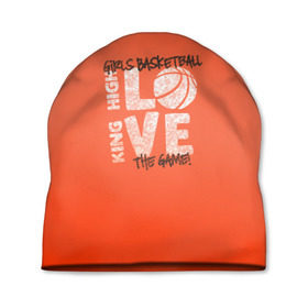 Шапка 3D с принтом По королевски высокая любовь (баскетбол девушек) в Новосибирске, 100% полиэстер | универсальный размер, печать по всей поверхности изделия | basketball | love | мяч