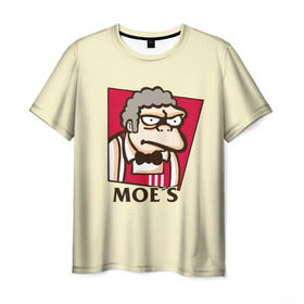 Мужская футболка 3D с принтом Моррис в Новосибирске, 100% полиэфир | прямой крой, круглый вырез горловины, длина до линии бедер | donut | homer | morris | simpson | барт | гомер | мардж | мо сизлак | моррис | пончик | симпсон | симпсоны