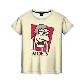Женская футболка 3D с принтом Моррис в Новосибирске, 100% полиэфир ( синтетическое хлопкоподобное полотно) | прямой крой, круглый вырез горловины, длина до линии бедер | donut | homer | morris | simpson | барт | гомер | мардж | мо сизлак | моррис | пончик | симпсон | симпсоны