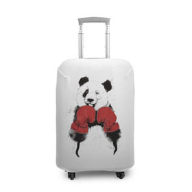 Чехол для чемодана 3D с принтом Панда боксер в Новосибирске, 86% полиэфир, 14% спандекс | двустороннее нанесение принта, прорези для ручек и колес | Тематика изображения на принте: бамбук | бамбуковый медведь | бокс | боксерские | брызги | енот | животное | коала | красивый | красная книга | кунгфу | медведь | милый | мишка | очки | панда | перчатки | пот | прикол | прикольный