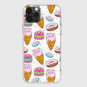 Чехол для iPhone 12 Pro Max с принтом Сладкие котики в Новосибирске, Силикон |  | конфетти | котики | мороженое | пломбир | пончики | рожок