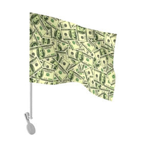 Флаг для автомобиля с принтом Benjamin Franklin в Новосибирске, 100% полиэстер | Размер: 30*21 см | 3d | benjamin franklin | америка | богатство | валюта | денежные купюры | деньги | доллар | зеленые | сша | текстуры