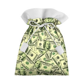 Подарочный 3D мешок с принтом Benjamin Franklin в Новосибирске, 100% полиэстер | Размер: 29*39 см | 3d | benjamin franklin | америка | богатство | валюта | денежные купюры | деньги | доллар | зеленые | сша | текстуры
