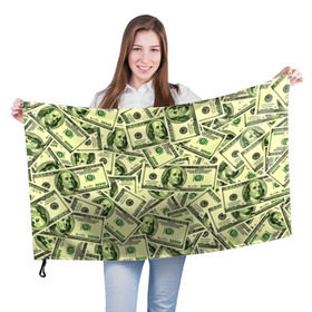 Флаг 3D с принтом Benjamin Franklin в Новосибирске, 100% полиэстер | плотность ткани — 95 г/м2, размер — 67 х 109 см. Принт наносится с одной стороны | 3d | benjamin franklin | америка | богатство | валюта | денежные купюры | деньги | доллар | зеленые | сша | текстуры