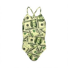 Детский купальник 3D с принтом Benjamin Franklin в Новосибирске, Полиэстер 85%, Спандекс 15% | Слитный крой, подклад по переду изделия, узкие бретели | Тематика изображения на принте: 3d | benjamin franklin | америка | богатство | валюта | денежные купюры | деньги | доллар | зеленые | сша | текстуры