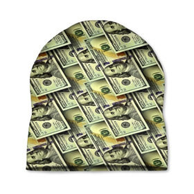 Шапка 3D с принтом Деньги в Новосибирске, 100% полиэстер | универсальный размер, печать по всей поверхности изделия | 3d | benjamin franklin | америка | богатство | валюта | денежные купюры | деньги | доллар | зеленые | сша | текстуры