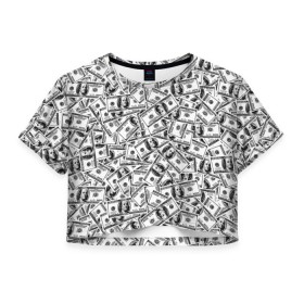 Женская футболка 3D укороченная с принтом Benjamin Franklin $ в Новосибирске, 100% полиэстер | круглая горловина, длина футболки до линии талии, рукава с отворотами | 3d | benjamin franklin | америка | богатство | валюта | денежные купюры | деньги | доллар | зеленые | сша | текстуры