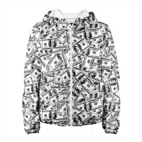 Женская куртка 3D с принтом Benjamin Franklin $ в Новосибирске, ткань верха — 100% полиэстер, подклад — флис | прямой крой, подол и капюшон оформлены резинкой с фиксаторами, два кармана без застежек по бокам, один большой потайной карман на груди. Карман на груди застегивается на липучку | Тематика изображения на принте: 3d | benjamin franklin | америка | богатство | валюта | денежные купюры | деньги | доллар | зеленые | сша | текстуры
