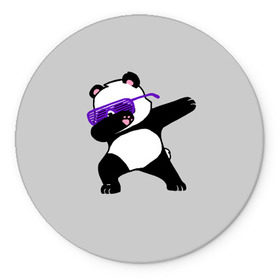 Коврик круглый с принтом Panda в Новосибирске, резина и полиэстер | круглая форма, изображение наносится на всю лицевую часть | panda dab | животные | панда