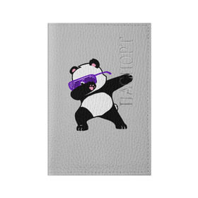Обложка для паспорта матовая кожа с принтом Panda в Новосибирске, натуральная матовая кожа | размер 19,3 х 13,7 см; прозрачные пластиковые крепления | panda dab | животные | панда