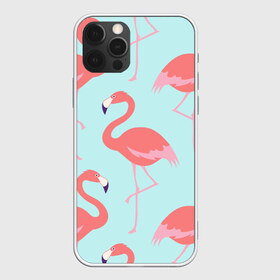 Чехол для iPhone 12 Pro Max с принтом Flamingos pattern в Новосибирске, Силикон |  | animals | beautiful | bird | birds | birdy | blue | color | flamingo | nature | wild | белое | голубое | животные | красивое | красота | милое | природа | птица | птицы | птичка | птички | синее | фламинго | цвет | яркое