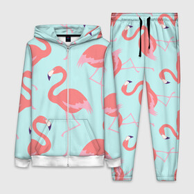 Женский костюм 3D с принтом Flamingos pattern в Новосибирске,  |  | animals | beautiful | bird | birds | birdy | blue | color | flamingo | nature | wild | белое | голубое | животные | красивое | красота | милое | природа | птица | птицы | птичка | птички | синее | фламинго | цвет | яркое