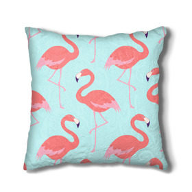 Подушка 3D с принтом Flamingos pattern в Новосибирске, наволочка – 100% полиэстер, наполнитель – холлофайбер (легкий наполнитель, не вызывает аллергию). | состоит из подушки и наволочки. Наволочка на молнии, легко снимается для стирки | animals | beautiful | bird | birds | birdy | blue | color | flamingo | nature | wild | белое | голубое | животные | красивое | красота | милое | природа | птица | птицы | птичка | птички | синее | фламинго | цвет | яркое