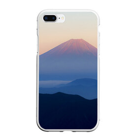 Чехол для iPhone 7Plus/8 Plus матовый с принтом Фудзияма в Новосибирске, Силикон | Область печати: задняя сторона чехла, без боковых панелей | fuji | вулкан | горы | рассвет | солнце | туман | утро | япония