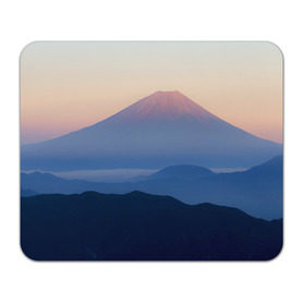 Коврик прямоугольный с принтом Фудзияма в Новосибирске, натуральный каучук | размер 230 х 185 мм; запечатка лицевой стороны | Тематика изображения на принте: fuji | вулкан | горы | рассвет | солнце | туман | утро | япония