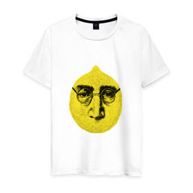 Мужская футболка хлопок с принтом John Lemon карандашем в Новосибирске, 100% хлопок | прямой крой, круглый вырез горловины, длина до линии бедер, слегка спущенное плечо. | Тематика изображения на принте: john lennon | the beatles | битлз | джон леннон | лимон