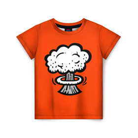 Детская футболка 3D с принтом Bomb в Новосибирске, 100% гипоаллергенный полиэфир | прямой крой, круглый вырез горловины, длина до линии бедер, чуть спущенное плечо, ткань немного тянется | Тематика изображения на принте: 3d | smoke | бомба | война | грибок | дым | огонь | ядерный взрыв