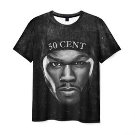 Мужская футболка 3D с принтом 50 cent в Новосибирске, 100% полиэфир | прямой крой, круглый вырез горловины, длина до линии бедер | 50 cent | 50 центов | rap | гангста рэп | кертис джексон | пятьдесят центов | рэп | фифти сент | хип хоп