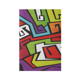 Обложка для паспорта матовая кожа с принтом Цветные граффити в Новосибирске, натуральная матовая кожа | размер 19,3 х 13,7 см; прозрачные пластиковые крепления | арт | белый | граффити | жёлтый | зелёный | искусство | красный | лучшее | новинки | полосы | популярное | синий | узоры | фиолетовый | цвет | цветные граффити