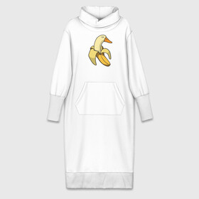 Платье удлиненное хлопок с принтом утка банан в Новосибирске,  |  | Тематика изображения на принте: banana | duck | meme | банан | мем | утка
