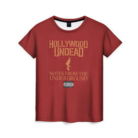 Женская футболка 3D с принтом Hollywood Undead 8 в Новосибирске, 100% полиэфир ( синтетическое хлопкоподобное полотно) | прямой крой, круглый вырез горловины, длина до линии бедер | hollywood undead | голливудская нежить