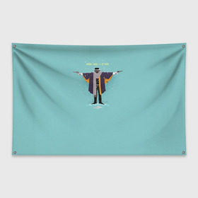 Флаг-баннер с принтом Омерзительная восьмерка в Новосибирске, 100% полиэстер | размер 67 х 109 см, плотность ткани — 95 г/м2; по краям флага есть четыре люверса для крепления | Тематика изображения на принте: major marquis warren | the hateful eight | квентин тарантино