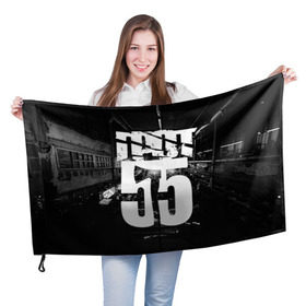Флаг 3D с принтом ГРОТ в Новосибирске, 100% полиэстер | плотность ткани — 95 г/м2, размер — 67 х 109 см. Принт наносится с одной стороны | grot55 | rap | грот | рэп | хип хоп