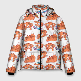 Мужская зимняя куртка 3D с принтом Стикеры с лисом в Новосибирске, верх — 100% полиэстер; подкладка — 100% полиэстер; утеплитель — 100% полиэстер | длина ниже бедра, свободный силуэт Оверсайз. Есть воротник-стойка, отстегивающийся капюшон и ветрозащитная планка. 

Боковые карманы с листочкой на кнопках и внутренний карман на молнии. | Тематика изображения на принте: вк | вконтакте | истории | лис | паттерн | стикеры