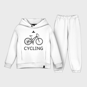 Детский костюм хлопок Oversize с принтом I love cycling в Новосибирске,  |  | bicycle | bike | bmx | cycling | enjoy | i | like | love | moto | ride | rider | sport | байк | велик | вело | велосипед | велосипедист | ездить | зож | катать | кататься | лето | спорт | спортсмен