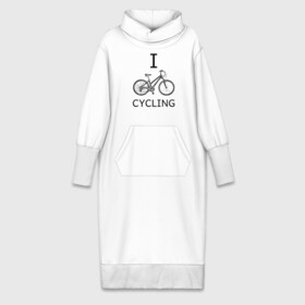 Платье удлиненное хлопок с принтом I love cycling в Новосибирске,  |  | bicycle | bike | bmx | cycling | enjoy | i | like | love | moto | ride | rider | sport | байк | велик | вело | велосипед | велосипедист | ездить | зож | катать | кататься | лето | спорт | спортсмен