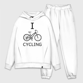 Мужской костюм хлопок OVERSIZE с принтом I love cycling в Новосибирске,  |  | bicycle | bike | bmx | cycling | enjoy | i | like | love | moto | ride | rider | sport | байк | велик | вело | велосипед | велосипедист | ездить | зож | катать | кататься | лето | спорт | спортсмен