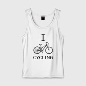 Женская майка хлопок с принтом I love cycling в Новосибирске, 95% хлопок, 5% эластан |  | bicycle | bike | bmx | cycling | enjoy | i | like | love | moto | ride | rider | sport | байк | велик | вело | велосипед | велосипедист | ездить | зож | катать | кататься | лето | спорт | спортсмен