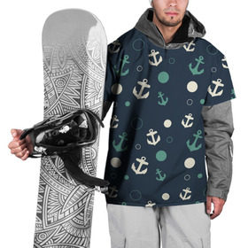 Накидка на куртку 3D с принтом Морская в Новосибирске, 100% полиэстер |  | Тематика изображения на принте: вода | лето | море | океан | отдых | синий | темный | узор | якорь