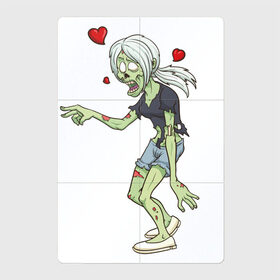 Магнитный плакат 2Х3 с принтом Zombie love в Новосибирске, Полимерный материал с магнитным слоем | 6 деталей размером 9*9 см | Тематика изображения на принте: heart | love | zombie | зомби | любовь | сердце