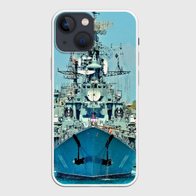Чехол для iPhone 13 mini с принтом Сторожевой корабль в Новосибирске,  |  | Тематика изображения на принте: 3d | море | севастополь | сторожевой корабль | судно | черноморский флот