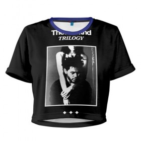Женская футболка 3D укороченная с принтом The Weeknd в Новосибирске, 100% полиэстер | круглая горловина, длина футболки до линии талии, рукава с отворотами | the weeknd | викенд | тесфайе | уикенд