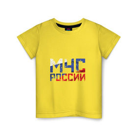 Детская футболка хлопок с принтом МЧС России в Новосибирске, 100% хлопок | круглый вырез горловины, полуприлегающий силуэт, длина до линии бедер | авария | пожар | пожарные | россия | рф | служба спасения | спасатель | триколор | флаг | чрезвычайные ситуации