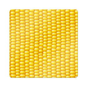 Магнит виниловый Квадрат с принтом Сладкая вареная кукуруза в Новосибирске, полимерный материал с магнитным слоем | размер 9*9 см, закругленные углы | Тематика изображения на принте: еда | кукуруза