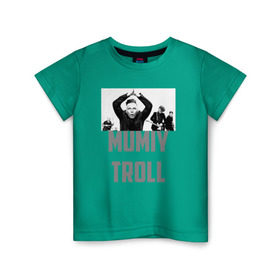 Детская футболка хлопок с принтом Мумий Тролль 2 в Новосибирске, 100% хлопок | круглый вырез горловины, полуприлегающий силуэт, длина до линии бедер | илья лагутенко | мумий тролль | русский рок.